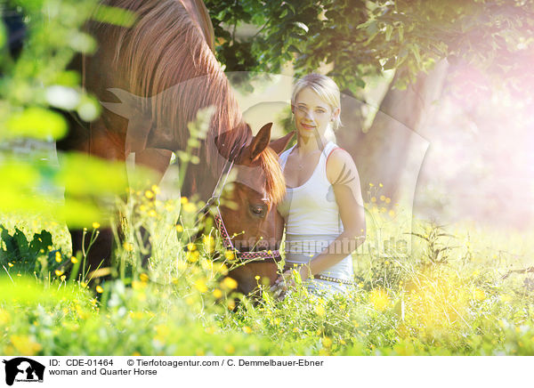 Frau und Quarter Horse / woman and Quarter Horse / CDE-01464