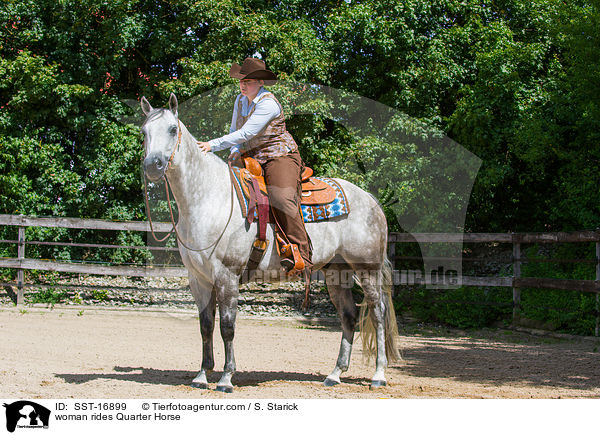 woman rides Quarter Horse / SST-16899