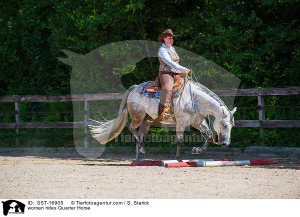 woman rides Quarter Horse / SST-16905