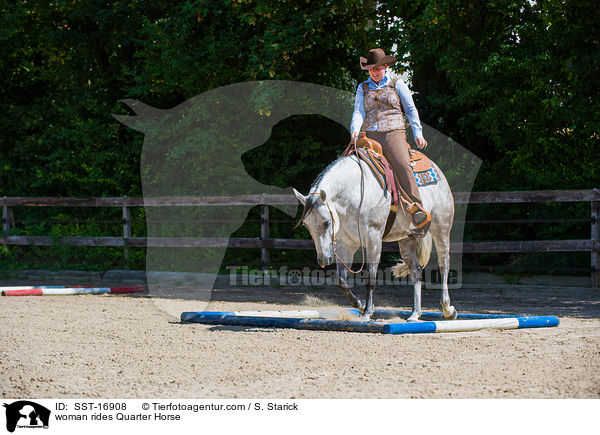 woman rides Quarter Horse / SST-16908