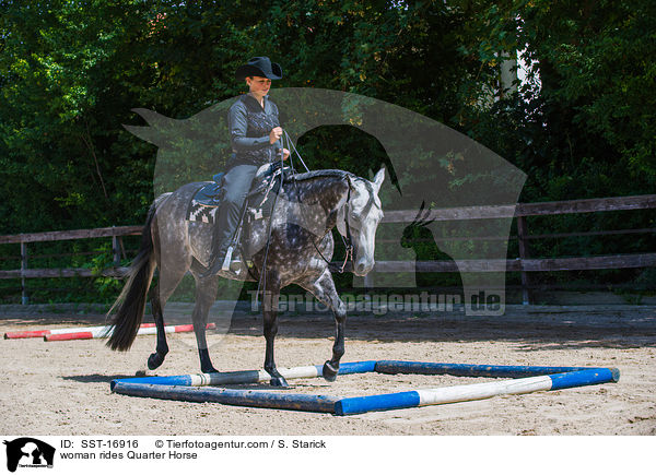 woman rides Quarter Horse / SST-16916
