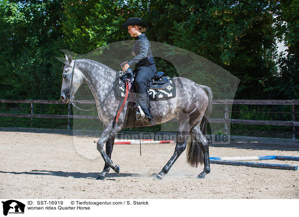 woman rides Quarter Horse / SST-16919