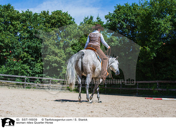 woman rides Quarter Horse / SST-16939