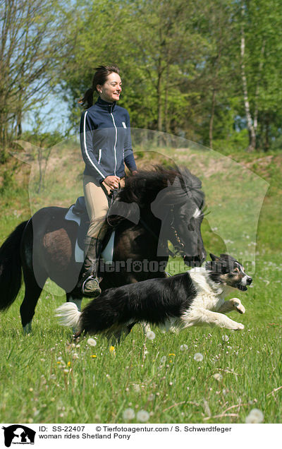 woman rides Shetland Pony / SS-22407