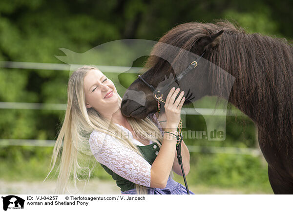 woman and Shetland Pony / VJ-04257