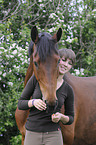 woman and Trakehner