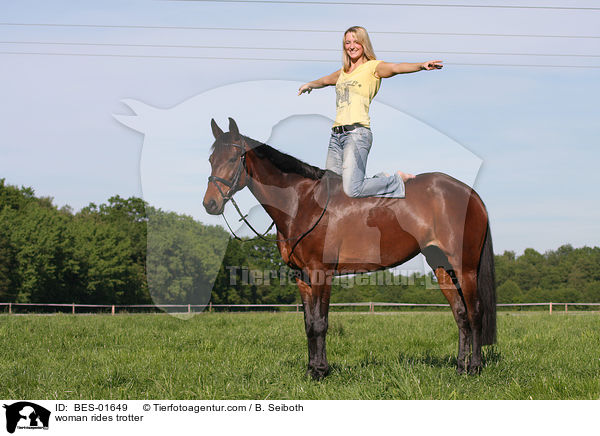woman rides trotter / BES-01649