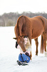 young woman with horse