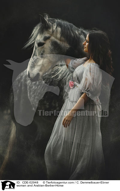 Frau und Araber-Berber / woman and Arabian-Berber-Horse / CDE-02948