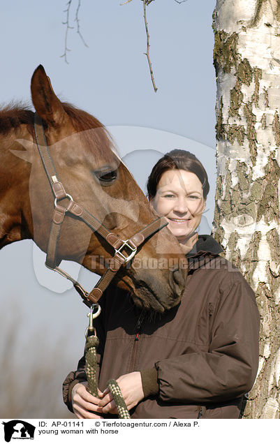 young woman with horse / AP-01141