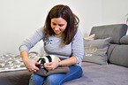 woman with Guinea Pig